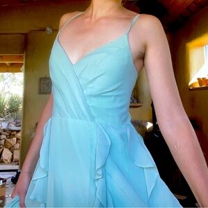 Sage colored bridesmaid dress